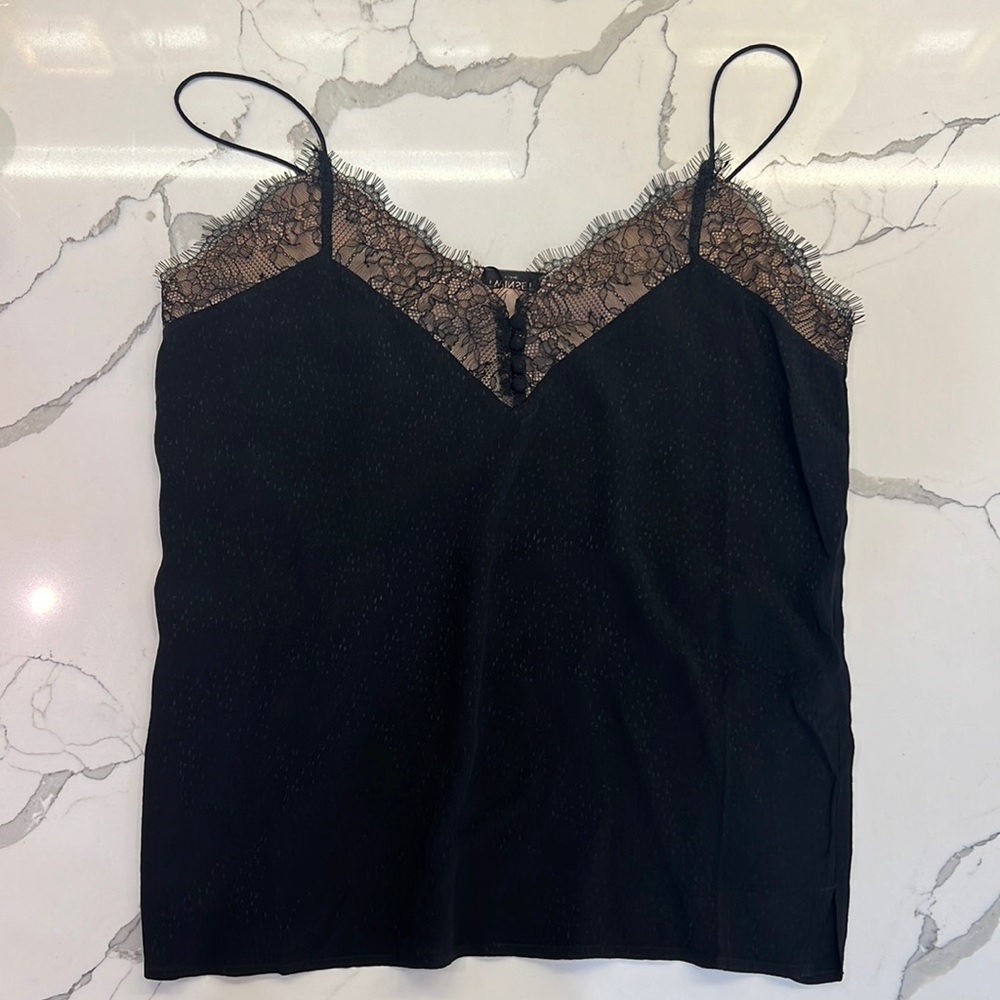 NWT Black and Tan Cami with Lace